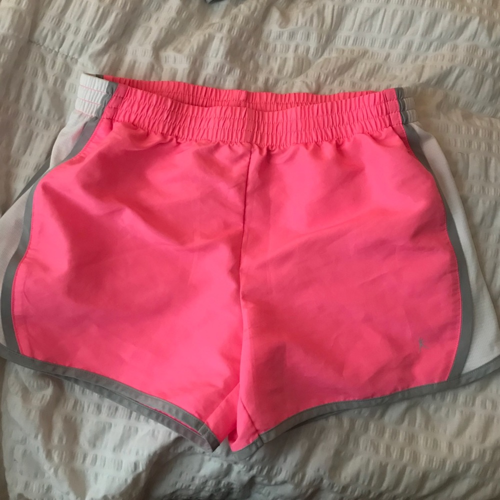 Neon pink athletic shorts